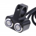 25mm Aluminum Alloy Motorcycle Handlebar Headlight Switch Waterproof Dual Push Button Spot Light On Off With Indicator