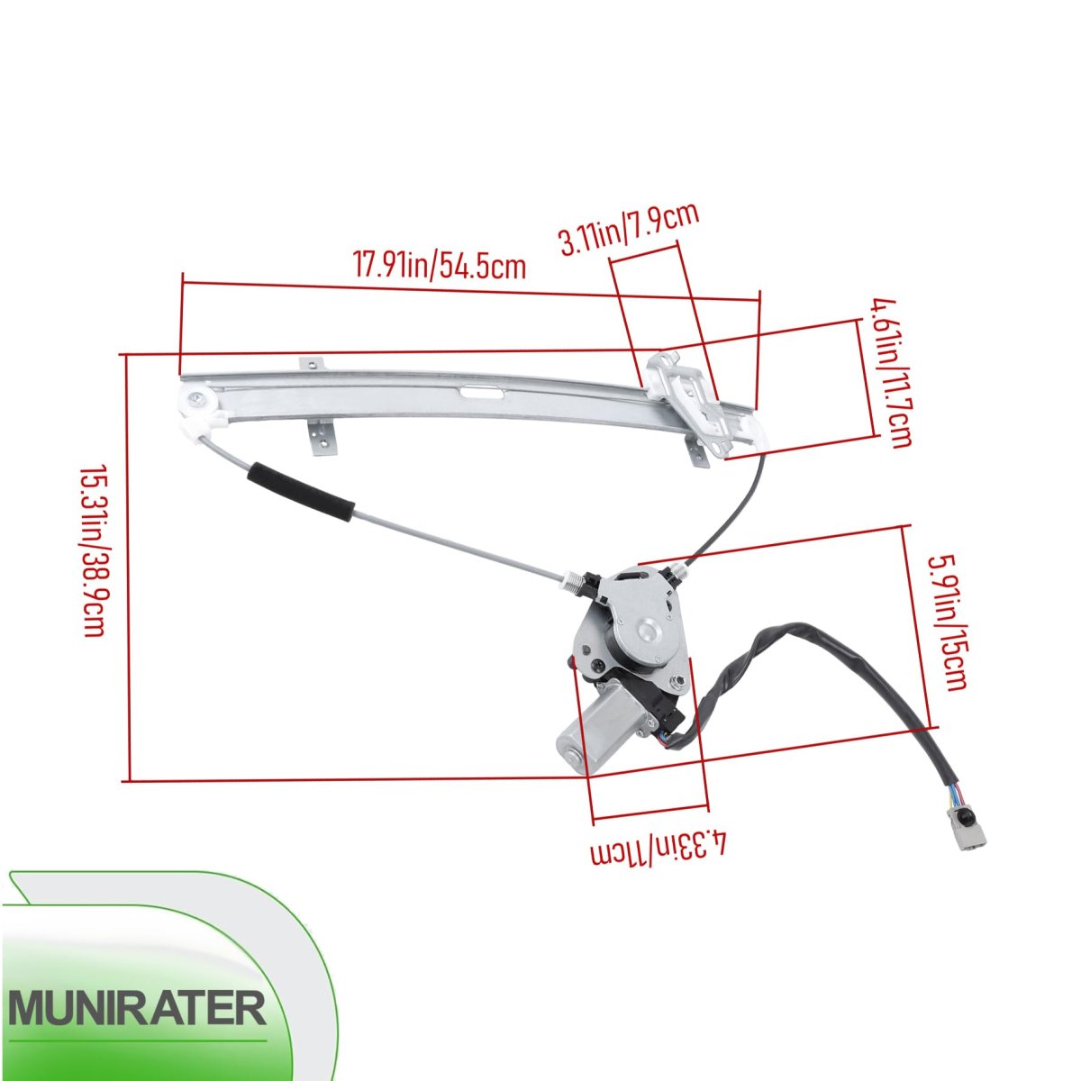 Electric Window Actuator With Motor Front Left Replacement For Civic 2001-2005