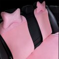 Mingzaiqipei Bling Plush Seat Cushion Pink Crystal Diamond Car Cover Universal Auto Interior Accessories Women Front Back