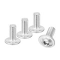 100pcs M6-1x14mm Flanged Button Head Socket Cap Screws 304 Stainless Steel Drive Fasteners Bolts Fully Thread Machine Silver 