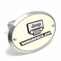 Ipick Image Made For Jeep Wrangler 3d Logo Glow In The Dark Luminescent Oval Billet Aluminum 2 Inch Tow Hitch Cover