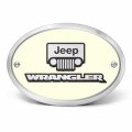 Ipick Image Made For Jeep Wrangler 3d Logo Glow In The Dark Luminescent Oval Billet Aluminum 2 Inch Tow Hitch Cover