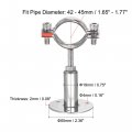 Uxcell Wall Mount Ceiling Pipe Support 304 Stainless Steel Adjustable Bracket Clamp For 42-45mm 2pcs