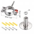 Uxcell Wall Mount Ceiling Pipe Support 304 Stainless Steel Adjustable Bracket Clamp For 42-45mm 2pcs