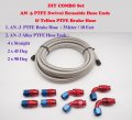 Autobahn88 Diy Hose Combo Set With An3 Ptfe Teflon High Tensile Stainless Steel Braided Single Layer X10 Feet 3m End Straight