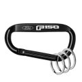 Ipick Image Officially Licensed Ford F-150 2015 Laser-etched Black Metal Carabiner Keychain With Split Key Rings