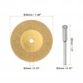 Harfington 10pcs Diamond Cutting Wheel 35mm Titanium Coatings Replacement Cut Off Wheel Blades With 2pcs 3mm Mandrel For Rotary