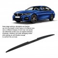 Qiilu Universal Wing Spoiler Rear 52 76 Inch Rubber Trunk Lid Tailgate Three Stage Splicing