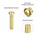Uxcell Brass Machine Screws M5x25mm Phillips Pan Head Fastener Bolts For Furniture Office Equipment Electronics 20pcs