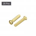 Uxcell Brass Machine Screws M5x25mm Phillips Pan Head Fastener Bolts For Furniture Office Equipment Electronics 20pcs