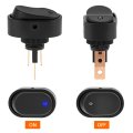 Toggle Switch 12v 30a Oval Rocker With Red And Blue Led Light Pack Of 4 3 Pin On Off Switches
