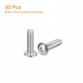 Uxcell 6-32x1 2 Button Head Socket Cap Screws 50pcs 304 Stainless Steel Fasteners Hex Bolts Full Thread Drive