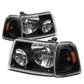 Ford Ranger 4pcs Replacement Headlight Corner Lights Kit Black Housing Amber Reflector