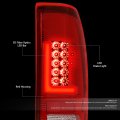3d Led Stripe Tail Brake Lights Chrome Housing Red Lens Compatible With Ford F150 97-03 F250-f550 Super Duty 99-07