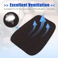 X Autohaux Universal Car Seat Covers Protector Set Rear Pad Mat Bench Cover Breathable Flax Fiber Black With Red Line
