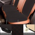 X Autohaux Universal Car Seat Covers Protector Set Rear Pad Mat Bench Cover Breathable Flax Fiber Black With Red Line
