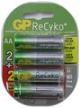 Gp Recyko Aa Nimh Pre-charged Rechargable 1 2v100mah Batteries 2 Free Total Of 4 