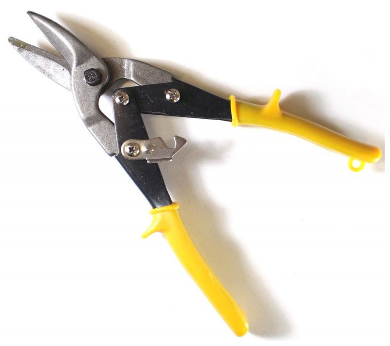 10 In Heavy Duty Aviation Straight Cut Tin Snip Chrome Vanadium Steel Cuts 18 To 22 Gauge Soft Sheet Metals Safety Lock And