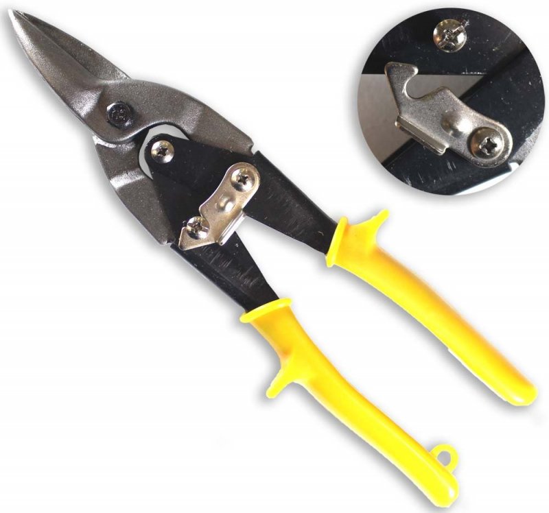 10 In Heavy Duty Aviation Straight Cut Tin Snip Chrome Vanadium Steel Cuts 18 To 22 Gauge Soft Sheet Metals Safety Lock And