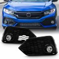 Akkon Fits 2016-2017 Honda Civic Hatchback Chrome Fog Lights Pair W Power Switch Wiring Harnesses Bumper Bezel 