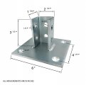 2 Pack 4 Hole Post Base Channel 6 Square For All 1-5 8 Strut Side Orientation Heavy Duty Electro-galvanized