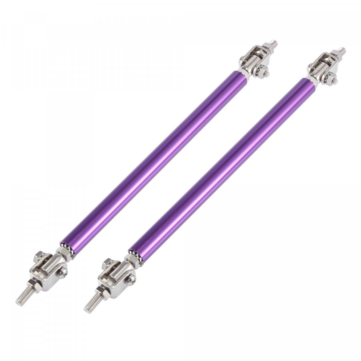 2pcs 9 -11 Car Adjustable Front Bumper Lip Splitter Strut Tie Rod Bar Universal Purple