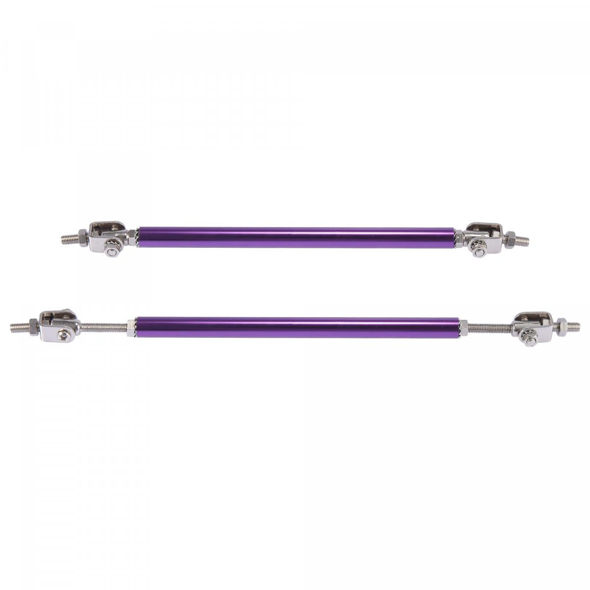 2pcs 9 -11 Car Adjustable Front Bumper Lip Splitter Strut Tie Rod Bar Universal Purple