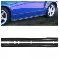 Side Skirts For 1999-2004 Ford Mustang Mda Style 2-door Models Rocker Panel Extension Lips 2pcs Black Abs Plastic 