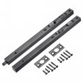 Uxcell Flush Bolt 12-inch Stainless Steel Security Door Guard Lever Action Latch Slide Lock 2 Pcs Black