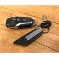 Ford Mustang Mach-e Pu Leather Carbon Fiber Texture Strap Black Metal Bar Key Chain Official Licensed