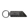 Ford Mustang Mach-e Pu Leather Carbon Fiber Texture Strap Black Metal Bar Key Chain Official Licensed