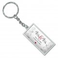 Graphics More Personalized Custom 2 Lines Mrs And Wedding Rectangle Keychain In Chrome Plated Metal