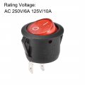 Uxcell Spst Boat Rocker Switch Round Toggle Red Transparent Button For Marine On Off Ac 250v 6a 125v 10a 1pcs