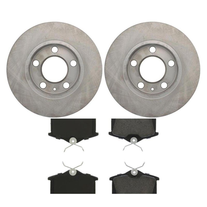 A-partrix 4x Rear Replacement Brake Kit Rotors Ceramic Pads Fits Seat Cordoba 2001-2009 Ibiza 2002-2012 Leon 2001-2005 Toledo