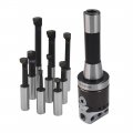 2 In Boring Head Set With R8 Shank And 9pcs 1 Carbide Bars For Milling Machine