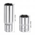 Uxcell 6-point Shallow Socket 1 4 Drive 4pcs 12mm 2pcs Deep Cr-v Metric For Diy Hand-making Repair Automotive