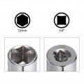 Uxcell 6-point Shallow Socket 1 4 Drive 4pcs 12mm 2pcs Deep Cr-v Metric For Diy Hand-making Repair Automotive