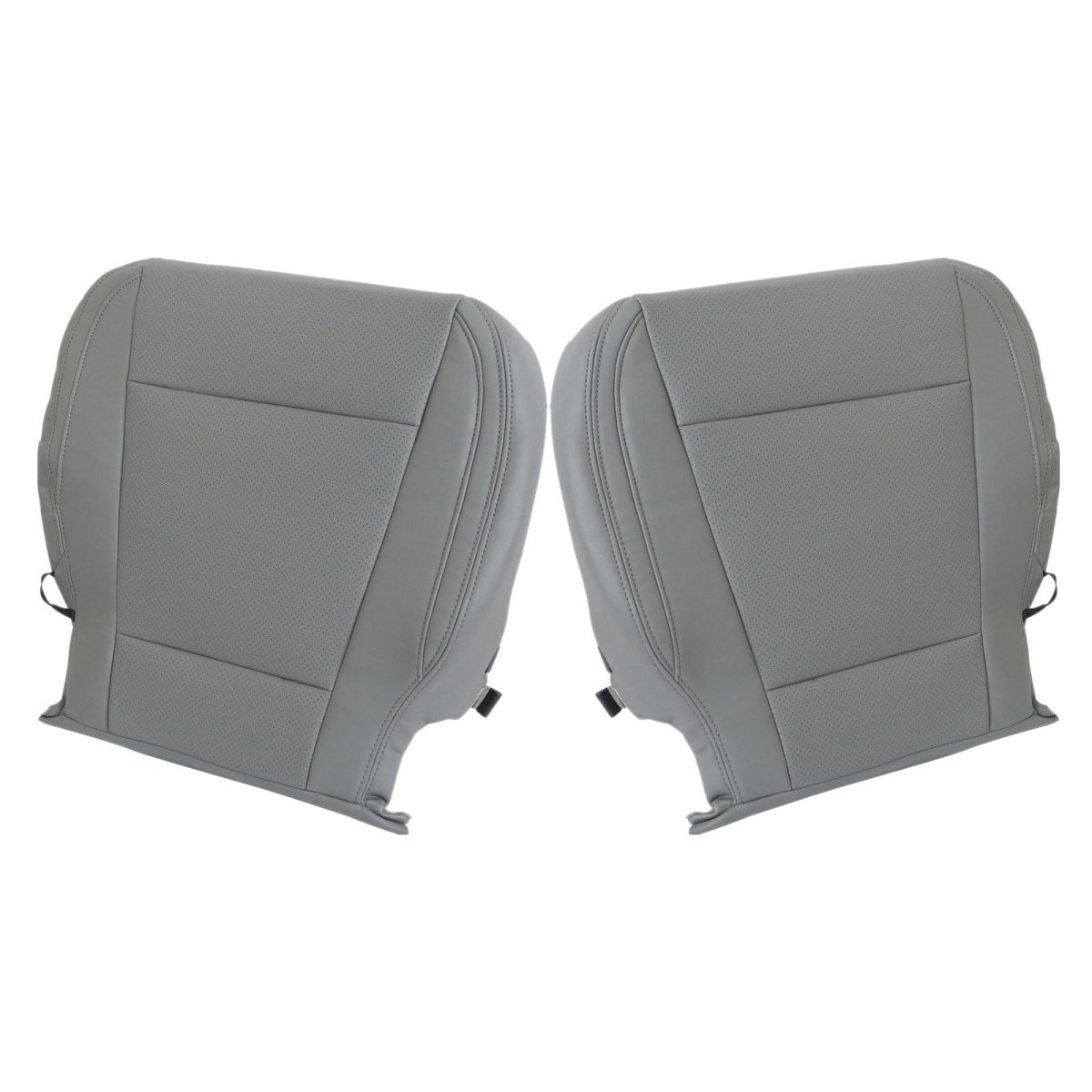 Secos Front Driver Passenger Side Bottom Replacement Perforated Seat Cover Gray Ford F-150 Lariat 2015-2017 For F250 F350 Xlt