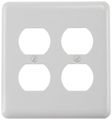 Amerelle 935ddw Decorative Steel Double Duplex Wallplate White 