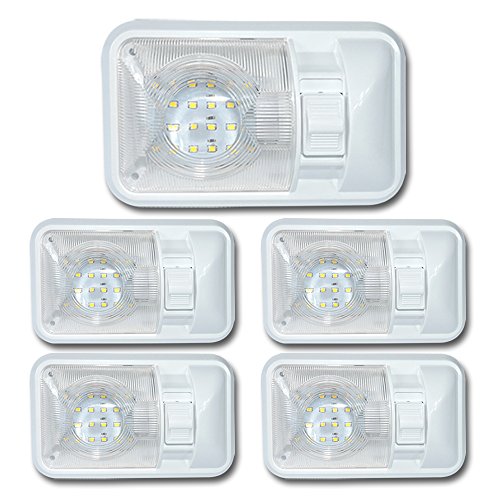 5 Pack 12v Led Rv Ceiling Dome Light Interior Lighting For Trailer Camper With Switch Single 280lm