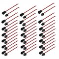 Uxcell 20 Pairs Sm Connector 2p 2 54mm Pitch El Wire Cable Cord Male 11cm Female 10cm Length