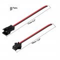 Uxcell 20 Pairs Sm Connector 2p 2 54mm Pitch El Wire Cable Cord Male 11cm Female 10cm Length