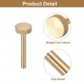 Uxcell M4x30mm Knurled Thumb Screws 4pcs Flat Head Fully Threaded Brass Bolts Grip Knobs Fasteners