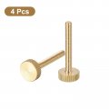 Uxcell M4x30mm Knurled Thumb Screws 4pcs Flat Head Fully Threaded Brass Bolts Grip Knobs Fasteners