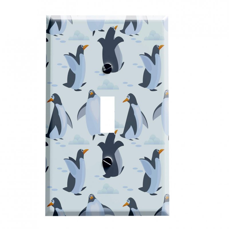 Gotham Decor Dancing Ice Penguins Light Switch Covers Single Toggle Plate