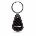 Ipick Image For Chevrolet Corvette C7 Z06 Real Black Carbon Fiber Gunmetal Teardrop Key Chain Keychain Official Licensed
