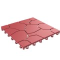 Pure Garden 196593412921 30-pack Outdoor Deck Brick Red Patio Tiles 