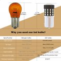 Wiseshine Ba15s P21w 1156 1093 1141r 7506r 1003 1073 1159 1295 7507 7511 Red 54smd 3014 12v-24v Super Bright Led For Brake Tail