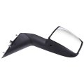 Left Towing Mirror With Chrome Housing For Volvo Vnl 2004 To 2016 And Vn Adjustable Door Mount Convex Silver Metallic Finish 