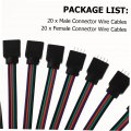 Doitool 40pcs Rgb Connector Cables Plug Adapter Controller Led Lights Strips Tape Rope Jumper Strip Light Connectors
